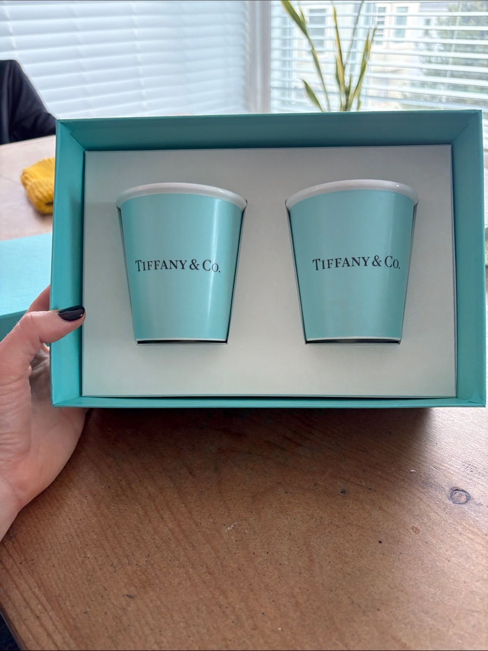 Tiffany & Co. Blue Ceramic Double Cup Set